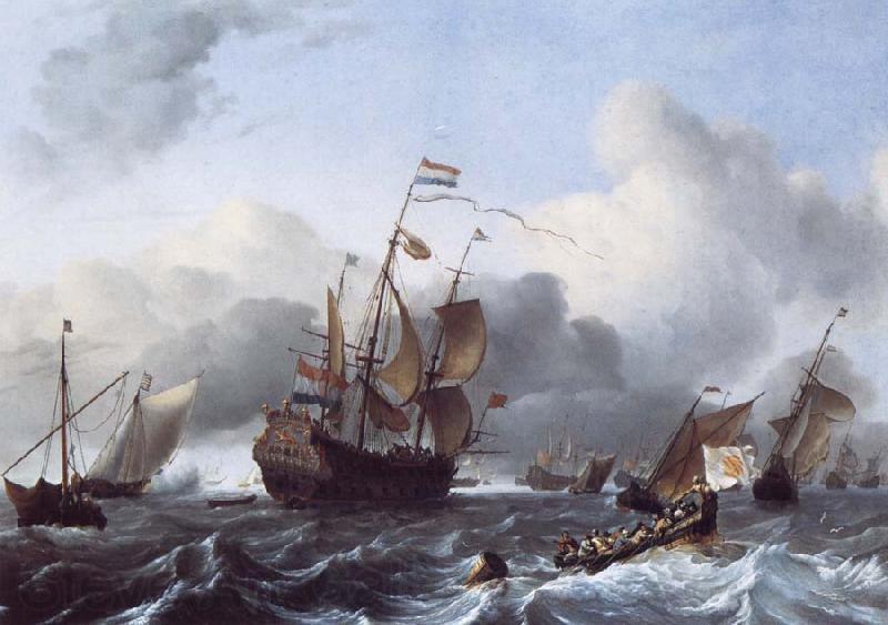 Ludolf Backhuysen The Eendracht and a Fleet of Dutch Men-of-War Spain oil painting art